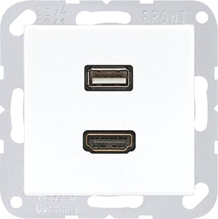 Jung - AS500 Multifunctionele verbindingsdoos Afd Wit Hdmi/Usb