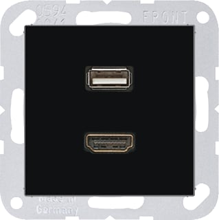 Jung - A RANGE Multifunctionele verbindingsdoos Afd A500 Zwart Hdmi/Usb