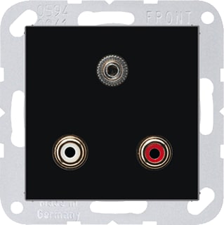 Jung - A RANGE Multifunctionele verbindingsdoos afd a500 zwart aud/jack