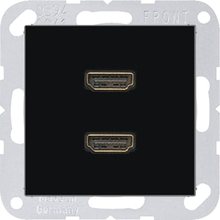 Jung - A RANGE Multifunctionele verbindingsdoos Afd A500 Zwart 2Xhdmi