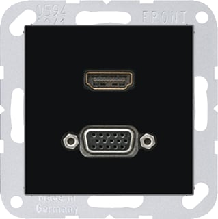 Jung - A RANGE Multifunctionele verbindingsdoos afd a500 zwart hdmi/vga