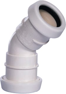 Pipelife - Fitting met 2 aansluitingen pp bocht 50 45gr 2xm wit