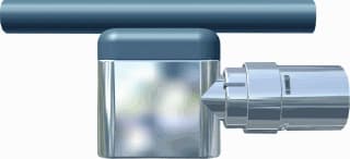 Thermic - Rad.aansl.combi. m kraan+onderblok vent.set 1mm8 recht chr.
