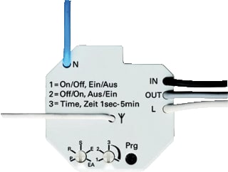 ABB Busch-Jaeger - Wave LINE Basisunit Radiofrequent ontvanger schakelmat. Schakaktor 6702-500 1V Wl