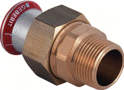 Geberit - Mapress C-staal Fitting met 2 aansluitingen Mapr.3-Del.Kopp C/St 22X3/4"Bu