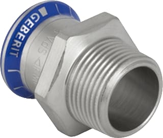 Geberit - Mapress RVS Fitting met 2 aansluitingen Mapr.Rvs Overgst.18X 1/2 Bu