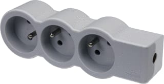 Legrand - Contactdooscombinatie tkd 3xpa z snoer wit-gr