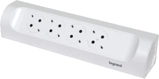 Legrand - Contactdooscombinatie Tkd 4X2P+A Z.Snoer Wit