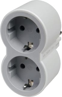 Legrand - Contactdooscombinatie Domino 2X2P+A Wit-Grijs