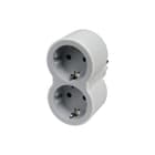 Legrand - Contactdooscombinatie Domino 2X2P+A Wit-Grijs