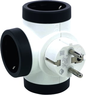 Legrand - Contactdooscombinatie domino 3x2p+a wit-grijs