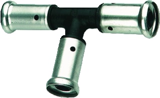 Henco - 11PK Fitting met 3 aansluitingen Pers Kunst T 40X26X32