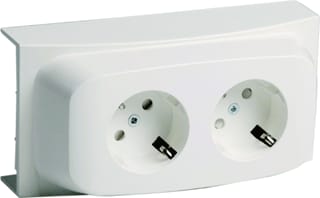 Attema - K40 ZC40 Opbouwdoos plintgoot 2-Voudige Contactds Wit