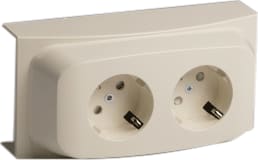 Attema - K40 ZC40 Opbouwdoos plintgoot 2-Voudige Contactds Creme