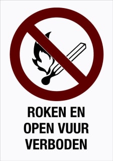 Pikt-O-Norm - Veiligheidspictogram Ptg 14X20 Roken/Open Vuur