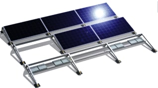 Triple Solar - Zonnepaneel verbind.- en bev. elem. platdak frames 1e pan zui