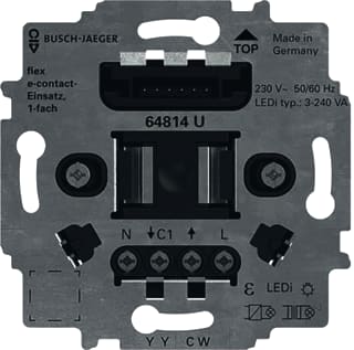 ABB Busch-Jaeger - Basiselement multifunctioneel Elektronische schakelaar (compleet) E-Contactsok Flex 1V A3047