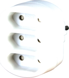 Bailey - Contactdooscombinatie adapter 3x eu stekker wit