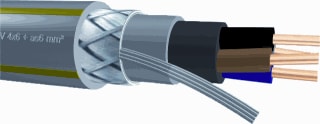 Draka - EO-YMEKaszh Voedingskabel v/a 1 kV vaste aanleg 3X2,5 G/G Mt