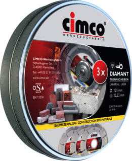 Cimco - Slijpschijvenset Slijpschf Dmant 3St 125Mm