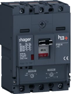 Hager - H3+ Vermogensschakelaar vermogensautomaat hhs080dc