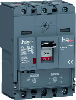 Hager - H3+ Vermogensschakelaar vermogensautomaat hns080dc