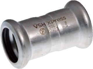 VSH - XPress RVS 304 Fitting met 2 aansluitingen Rvs 304 Kopp Re 22X22
