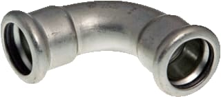 VSH - XPress RVS 304 Fitting met 2 aansluitingen Rvs 304 Bocht 90 54X54