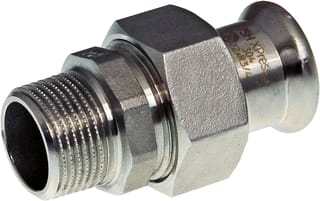 VSH - XPress RVS 304 Fitting met 2 aansluitingen Rvs 304 Overg 3D 28Xr1