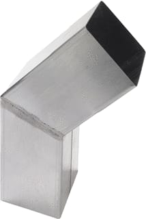 Rheinzink - Classic Vierkante fitting met 2 aansluit. Bocht 60X60 45Gr