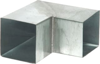 Rheinzink - Classic Vierkante fitting met 2 aansluit. Bocht 60X60 90Gr
