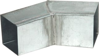 Rheinzink - Classic Vierkante fitting met 2 aansluit. Bocht 80X80 45Gr