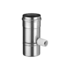 Burgerhout - RVS Enkelw. rookgashulpstuk 2 aansl. Condensaft Hor/Ver 80