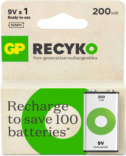 GP - Batterij, oplaadbaar Nimh Batt 9V 200Mah