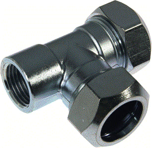 VSH - KLEM 112 Fitting met 3 aansluitingen St/Z T-St.22X22X1/2 Bi