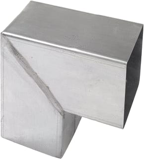 Rheinzink - Classic Vierkante fitting met 2 aansluit. Bocht 100X100 90Gr