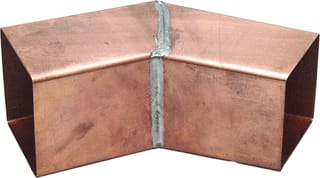 Wentzel - Vierkante fitting met 2 aansluit. Bocht 80X80 45Gr Kop