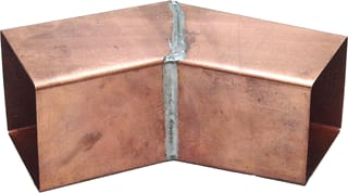 Wentzel - Vierkante fitting met 2 aansluit. bocht 100x100 45gr kop