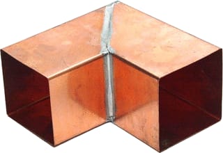 Wentzel - Vierkante fitting met 2 aansluit. Bocht 80X80 90Gr Kop