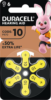 Duracell - Hoorcelbatterij 10 yellow