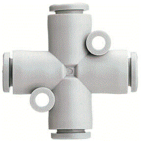 SMC Nederland - KQ2 - NEW Fitting met 4 aansluitingen Ins-Fitt Kq2Tw12-00A