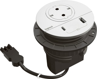 Legrand - Bureau aansluitunit wit 1 wcd +usb+wiel gst18