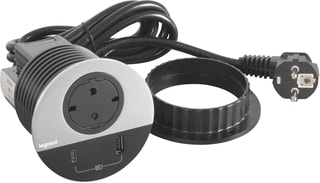 Legrand - Bureau aansluitunit alu 1 wcd+usb+stekker