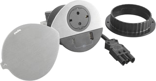 Legrand - Bureau aansluitunit alu dksl+usb+wiel gst18