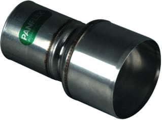 Panflex - INOX Enkelw. rookgashulpstuk 2 aansl. Adapter Rvs D50-80