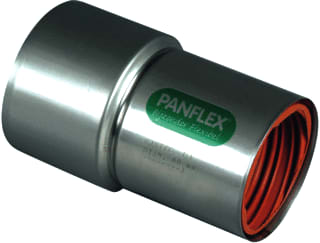 Panflex - INOX Enkelw. rookgashulpstuk 2 aansl. Adapter Rvs D60-80