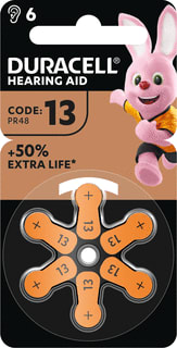 Duracell - Zink-lucht Batterij, niet oplaadbaar Hoorbatt 13 Oranje Br6