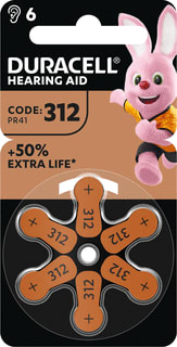 Duracell - Zink-lucht Batterij, niet oplaadbaar Hoorbatt 312 Bruin Br6