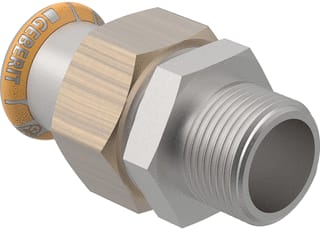 Geberit - Mapress Therm Fitting met 2 aansluitingen Mapr Rvs 3-Del Kop 42Xr1.1/2"