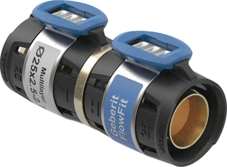 Geberit - FlowFit Fitting met 2 aansluitingen Overgang 16 Wand 2,0-2,2